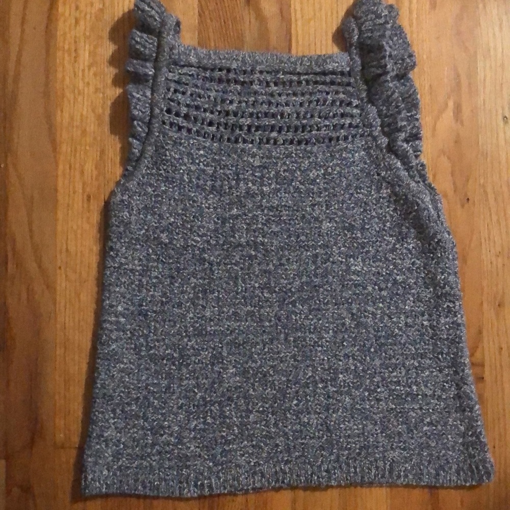 Madewell Womens Ruffled Crochet Sweater Tank- Small - Picture 5 of 6